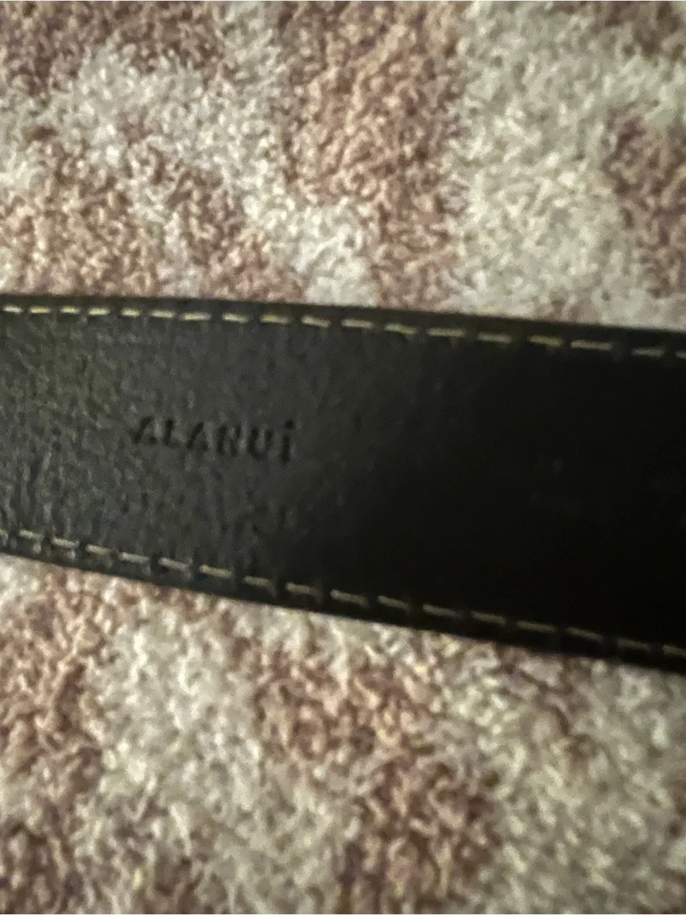Alanui Black Leather Belt with Turquoise Stone Silver Buckle